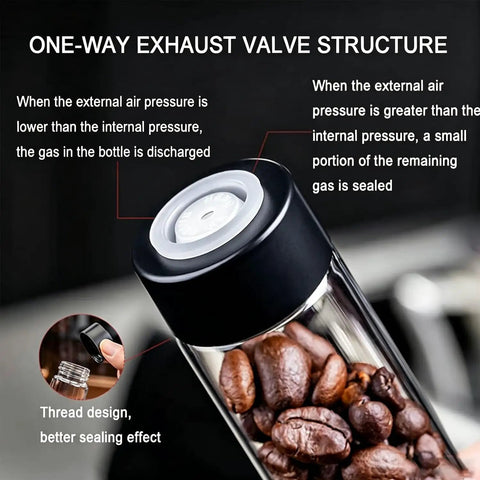 Heavy Duty Wall Mount Coffee Bean Storage Tower Three Tier Wooden Espresso Tool Rack Snugly Grips Portafilters Tampers Dosing Rings With Twelve Single Dose Glass Jars Top Shelf Solid Gear For Daily Brew Sessions showcasing one-way exhaust valve structure.