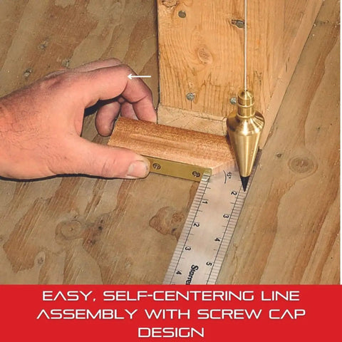Using Pro Grade Brass Plumb Bob With Corrosion Resistant Build, 10 Ft Nylon Cord, Replaceable Hardened Steel Weights, PBB-8