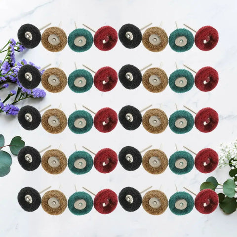 Dope 40-Pack Abrasive Nylon Polishing Wheels for Drill and Rotary Tools to Polish Metal or Plastic, Smooth Buffing Discs.