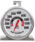 Stainless Steel Oven Thermometer 150 to 600 F Leave-In Safe for Oven and Grill with Durable Glass Lens and Upright Base