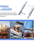 Stainless Steel Self Locking Plunger Pins With Durable Spring Rod Quick Release Handle in shipbuilding applications.