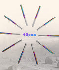 10 Pack CNC Straight Router Bits 1/8 Inch Shank 2 Flute Carbide Straight Milling Cutter With DLC Coating in radial view