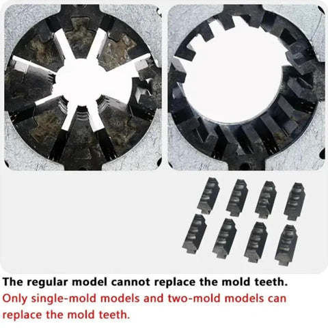 Close-up of mold teeth and replacement parts for Premium Electric Hydraulic Hose Crimping Machine With Precision Pressure Control.