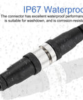 Image of Two Pack 8 Pin M12 Male Aviation Connector Wire Plugs A Coding with IP67 waterproof feature for industrial equipment.