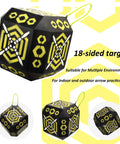 18 Sided Portable Foam Archery Target Block With Carry Handle For Broadheads Field Points Compound Bows And Crossbows High Visibility Neon Yellow Spots And Sight In Grid For Precision Practice