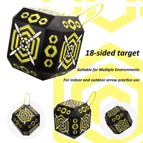 18 Sided Portable Foam Archery Target Block With Carry Handle For Broadheads Field Points Compound Bows And Crossbows High Visibility Neon Yellow Spots And Sight In Grid For Precision Practice