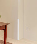 Soft Yet Sturdy Rubber Wall Corner Guard Edge Protector For Baby Proofing And Kid Safe Living 1x1x36 Inches shown on wall