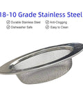 Two Pack 4.5 Inch Kitchen Sink Drain Strainers Stainless Steel Drain Covers With Anti Clogging Mesh Thickened Edge Image