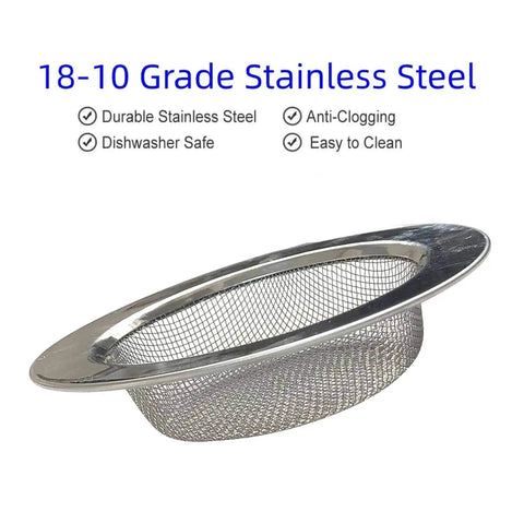 Two Pack 4.5 Inch Kitchen Sink Drain Strainers Stainless Steel Drain Covers With Anti Clogging Mesh Thickened Edge Image