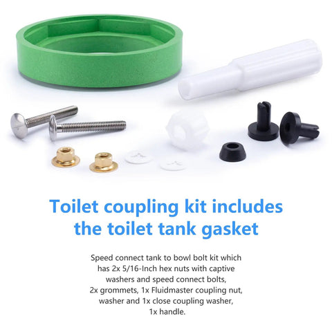 Tank To Bowl Gasket Kit For Champion 4 Toilet Repair Heavy Duty Seal To Stop Leaks Easy Install Replacement For AS738756-0070A Toilet Tank Gasket Ring For Worn Cracked Or Aging Couplings, 3-inch gasket and hardware