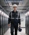 Engineer walking with Travel Case For TOPDON TC004 Mini Thermal Imaging Camera With Removable Foam Insert in server room.