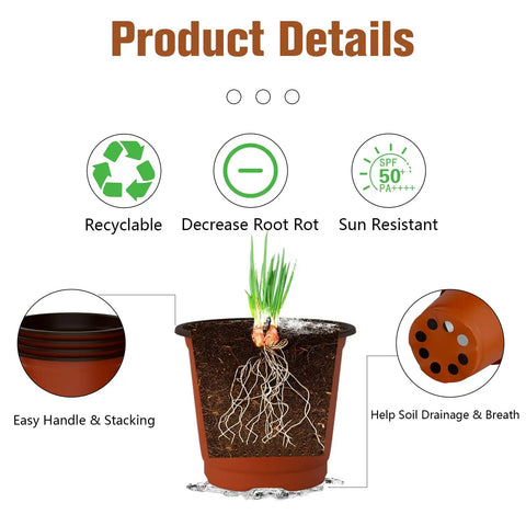 40 Pack 4 Inch Plant Nursery Pots With Drainage Holes For Seedlings Cuttings And Succulents Reusable Plastic Seed Starting Pots
