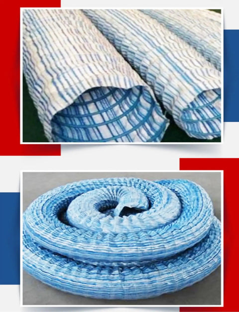 Six Inch Perforated Drain Pipe For Yard And Garden Drainage Flexible Underground Hose With Steel Wire Reinforcement And Nonwoven Filter For Superior Filtration 20 Meter Long Expandable Drain Tube close-up view