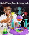Child experimenting with Supercharged Kids Science Kit With A Real Lab Station, 50 Plus Chemistry Experiments And STEM Projects