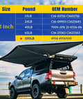 Tough As Nails 100 Lb Pair 12 Inch Gas Struts smooth lift support chart showing weight capacities for truck caps and camper shells.