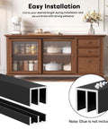 Black Two Pack Aluminum Sliding Door Track System for One Eighth Inch Panels ideal for cabinets, includes upper and lower tracks