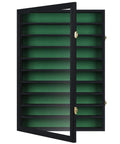 80 Golf Ball Display Case Cabinet With Solid Wood Frame UV Protected Lockable Acrylic Door Wall Mounted Or Stand Black Finish