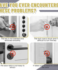 Four lock problems with doors and keys identified: key not smooth, core stuck, latch not retracting, door hard to close.