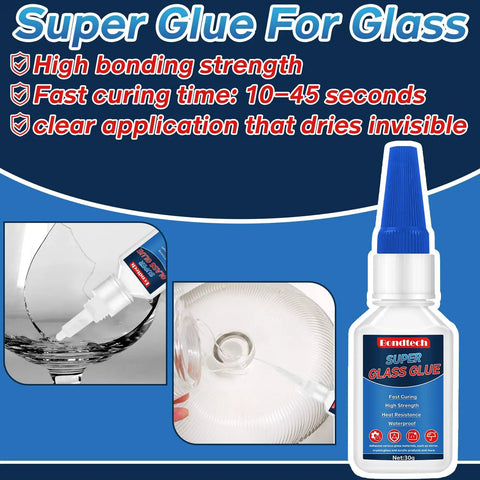 Clear Glass Glue For Repair And Bonding, Heavy Duty Adhesive For Glass, Mirror And Acrylic, Waterproof, 30g bottle application