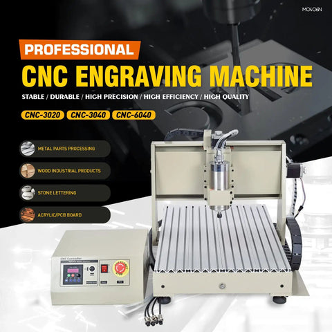 Round Rail 3 Axis Router 6040 Desktop Engraving Machine With 1500W Variable Frequency Spindle ER11 for wood and acrylic