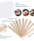 All In One Candle Making Kit With 100 Six Inch Cotton Wicks 30 Sticker Sets And 10 Centering Tools for a clean eco friendly burn