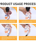 Heavy Duty Automotive Antifreeze Tester showing product usage steps with clear fluid measurement indicators.