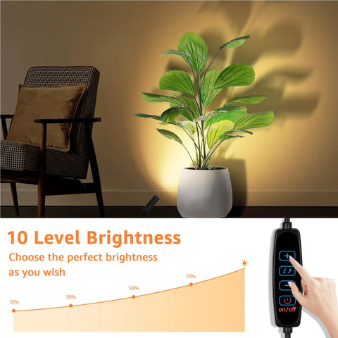 2 Pack Dimmable LED Uplights For Indoor Use With 10 Ft Cord Adjustable 3000K 4000K 5000K Color Temperature highlighting plant