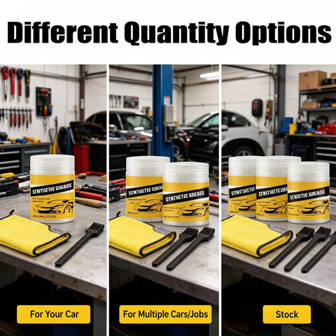 Heavy Duty Synthetic Grease Real Deal Formula in different jar options, designed for auto parts, waterproof, 100 grams.