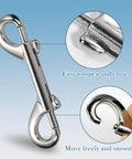 Eight Pack Heavy Duty Double Ended Snap Hooks In Silver Zinc Alloy With Trigger Clips For Dog Leashes Key Rings Water Buckets Carabiners Home And Farm Use Indoor And Outdoor Rust Resistant And High Strength