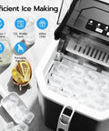 Countertop Bullet Ice Maker Delivers 26 Lbs Per Day Of Bullet Ice In 6 Minutes With Small And Large Ice Sizes, Self Cleaning