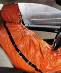 Dope Emergency Bivy Sack With Thermal Aluminized Mylar Reflective Blanket For Camping And Hiking in orange used in car interior