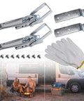 Heavy Duty Two Piece Trailer Lift Gate Latch Kit Hella Tough Galvanized Steel Cargo Door Locks For Rv Camper tools and gloves set