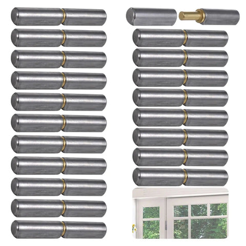 Beefy Heavy Duty Weldable Barrel Hinges Set For Carbon Steel Detachable Rotating Gate Hinges, 20 Pack display