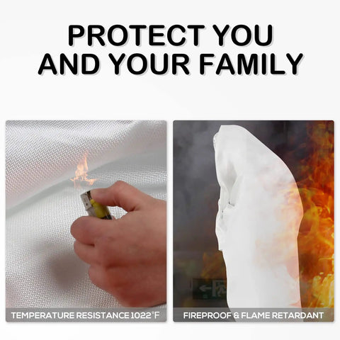 4 Pack Fire Blanket 40x40 Inches Fiberglass Emergency Fire Safety demonstration of fire resistance and flame retardant properties