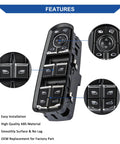 Image of Master Power Window Switch Driver Side Replacement For Porsche Macan 2015 2018 Panamera 2011 2016 Cayenne 2011 2018 Replaces OEM 7PP959858AEDML Easy Install Durable Auto Window Control Button For Up And Down showing installation features.