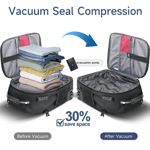 Three In One Travel Vacuum Backpack With Wheels 50L