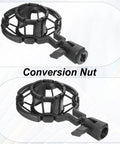 Universal Microphone Shock Mount With Pop Filter And Clip Holder, Anti Vibration Suspension For 42mm To 46mm Condenser Mics
