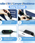Installation steps for strong magnetic cabinet door catch for campers and RVs with adhesive, no drill mounting.