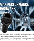High Carbon Steel Wheel Bolts M14 X 1.5 Thread Pitch Black Coated close-up showing heavy duty design for sedans and trucks.