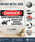 Heads Up Construction Site Sign Aluminum 8x12 Inch Watch For Moving Equipment Warning Sign for Work Zones details