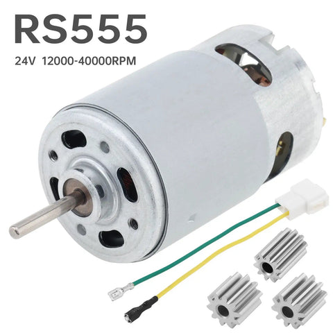 24V High Speed DC Ride On Car Motor Upgrade With 12000 RPM Beefed-Up Electric Drive Motor Replacement Featuring 3 Gear Sets