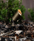 Cast Brass 12V Mini Outdoor Spotlight For Low Voltage Landscape Lighting, 2W 175 Lumen 2700K Warm White MR8 LED Bulb