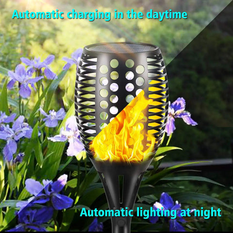 Cool Multicolor Solar Torch Lights Waterproof Outdoor Path Lighting With Dancing Flame Effect 7 Color LED Modes in garden