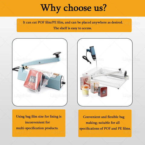 GFJYKDL 1800W Adjustable Heat Shrink Wrap Machine with a heat gun and films for easy packaging of food and toys.