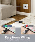 Cat 7 Ethernet Cable 6.6 Ft Flat Nylon Braided Shielded RJ45 LAN Wire installed in home setup, showing flat cable under carpet.