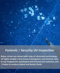 Image showing forensic UV inspection with Super Handy Stainless Steel 365nm Uv A Blacklight Flashlight for detecting stains.