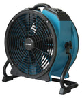 Real Heavy Lifter One Third Hp Sealed Motor Axial Air Mover Fan With Snappy Variable Speed Switch And Three Hour Timer Blue side view with speed control knobs.