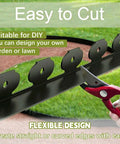 Landscape Edging Kit 49 Feet Long With 3 Inch Height Includes 75 Metal Stakes Flexible Plastic Lawn Border shown being cut