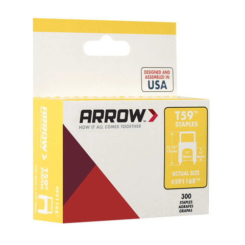 Box of Clear Insulated Cable Staples With 1 Quarter Inch Crown For Easy Data Cabling Install, T59 Compatible Staples, 300 Count
