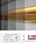 25W Triac Dimmable LED Driver Power Supply 120V AC to 24V DC Transformer for LED Lighting, showing dimming effect in kitchen setup